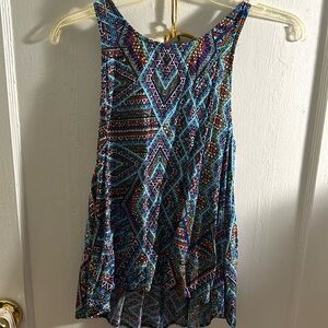 Aztec pattern razorback tank top